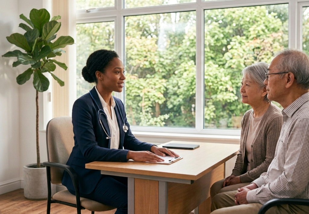 Doctor addressing patient complaints against IMGs through clear communication