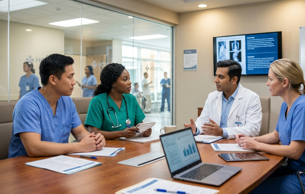 Interprofessional communication in healthcare between a multidisciplinary team