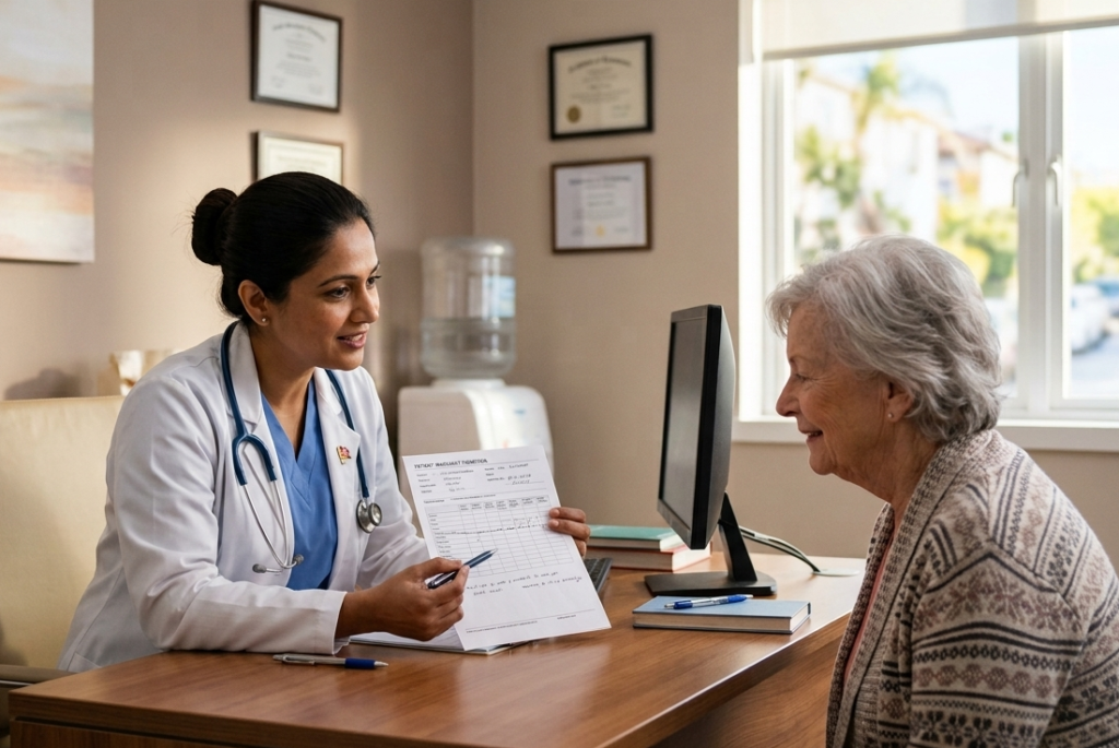Doctor explaining medical conditions in plain English to a patient