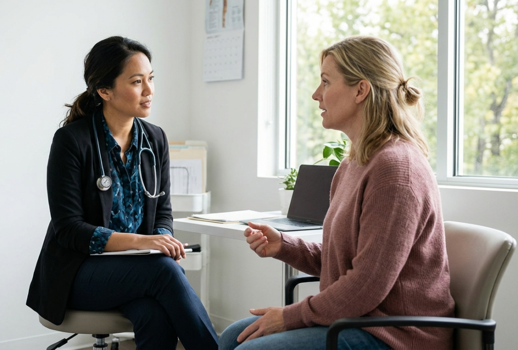 Doctor exploring a patient’s ideas, concerns and expectations