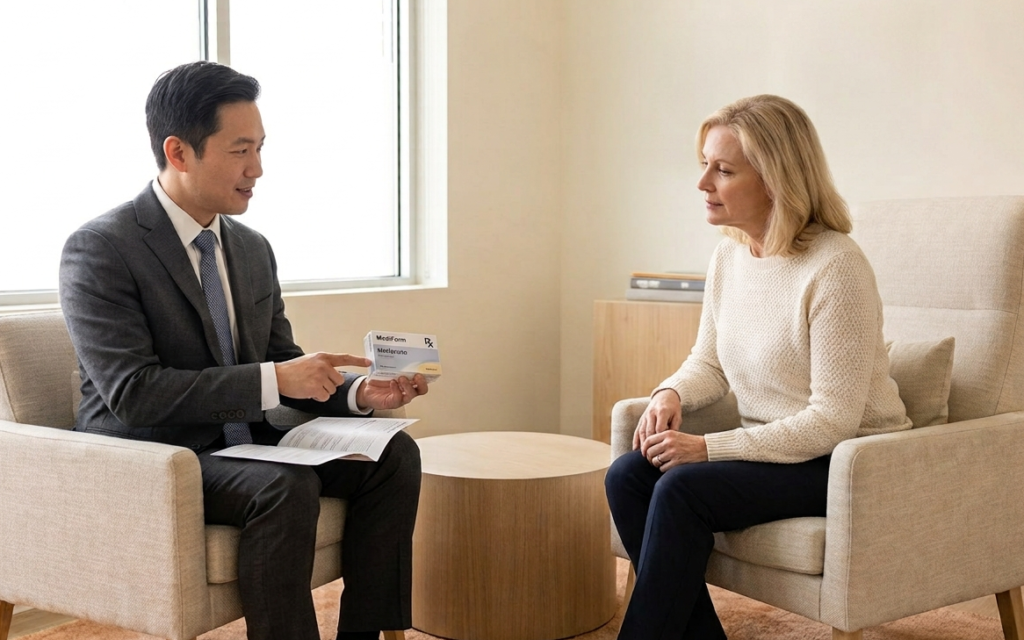 Doctor explaining medication side effects to a patient